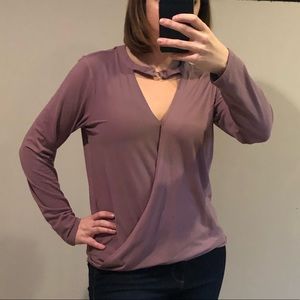 Maurices purple collar wrap top